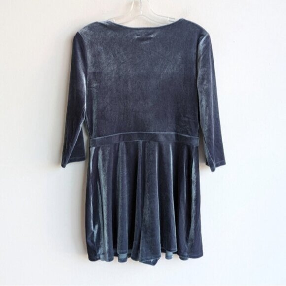 Velvet long sleeve romper - bluish green - Picture 3 of 4